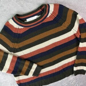 ASTR The Label Striped Crew Neck Knit Sweater Women Size L Acrylic Multicolored